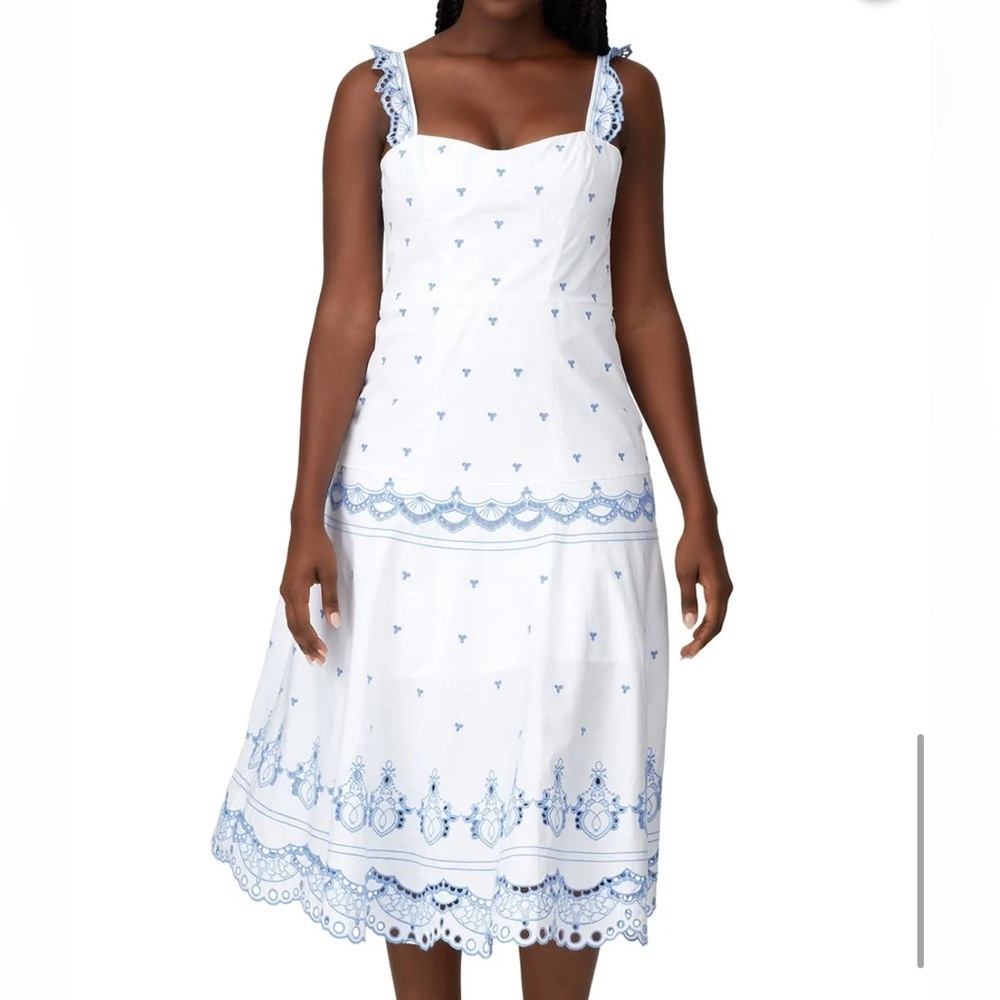 Jonathan Simkhai Eyelet Embroidered Bustier Midi Dress